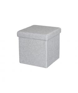 Domo Mea Pouf Contenitore Pieghevole - Grigio Chiaro - 38x38x38 cm