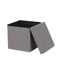 Domo Mea Pouf Contenitore Pieghevole - Grigio Scuro - 38x38x38 cm