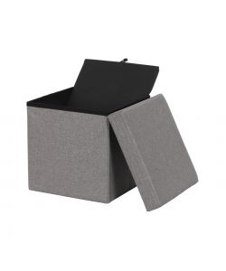 Domo Mea Pouf Contenitore Pieghevole - Grigio Scuro - 38x38x38 cm
