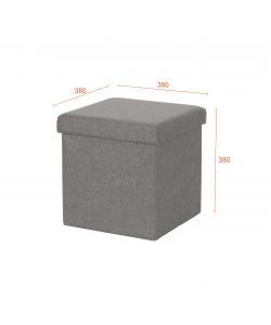 Domo Mea Pouf Contenitore Pieghevole - Grigio Scuro - 38x38x38 cm