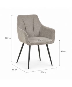Domo Mea Sedia Dining Cobra Grigio Chiaro - 59x56x85 cm