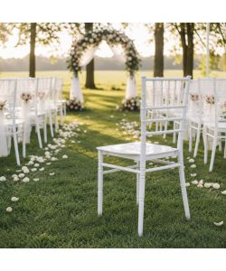 Domo Mea Sedia Bride Bianca in Resina per Cerimonie 41,2x49,7x89 cm