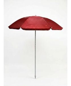 OMBRA - Ombrellone in nylon anti UV �160 cm rosso con sacca e palo bianco
