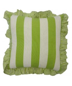 Domo Mea Cuscino Verde Chiaro 45x45cm in Cotone con Frill e Zip