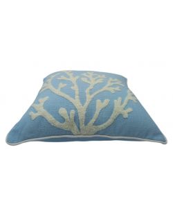 Domo Mea Cuscino Decorativo Azzurro 45x45 cm con Motivo Corallo