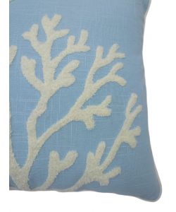 Domo Mea Cuscino Decorativo Azzurro 45x45 cm con Motivo Corallo