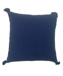 DOMO MEA Cuscino 45x45cm Tinta Unita Blu Scuro in Cotone