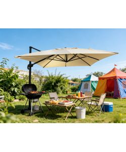 Domomea Ombrellone da Giardino Decentrato 4x3 m Antracite Ecr�