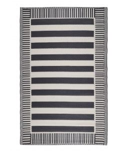Domo Mea Tappeto da Esterno Rigato Nero e Bianco 120x180 cm Resistente