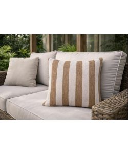 Domo Mea Cuscino Decorativo Beige 45x45 cm Rigato Sfoderabile Outdoor