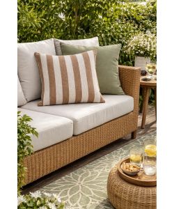 Domo Mea Cuscino Decorativo Beige 45x45 cm Rigato Sfoderabile Outdoor