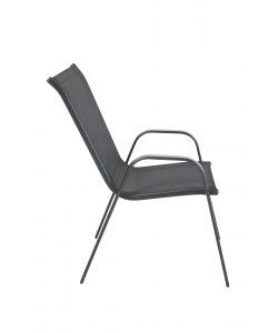 Sedia da Giardino Impilabile in Textilene e Acciaio Grigio Scuro 55x75x93,5 cm - Eden Domo Mea