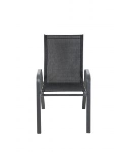 Sedia da Giardino Impilabile in Textilene e Acciaio Grigio Scuro 55x75x93,5 cm - Eden Domo Mea