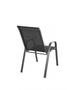 Sedia da Giardino Impilabile in Textilene e Acciaio Grigio Scuro 55x75x93,5 cm - Eden Domo Mea