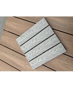 Piastrella ad incastro WPC 30x30 cm per esterni colore Grigio antiscivolo