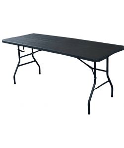 Tavolo Catering Pieghevole Antracite 180x74x74 cm Effetto Legno - Facile Trasporto