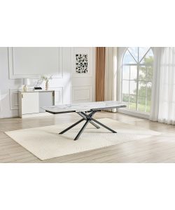 Tavolo allungabile Kronos Bianco effetto marmo 160/240x90x75 cm