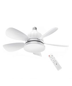 Ventilatore da soffitto 12W con luce LED e telecomando - Bianco - 45,8 cm