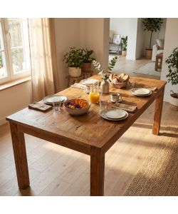 Cosma Tavolo Rettangolare in Legno Riciclato 200x100x77 cm Naturale