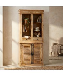 Cosma Mobile Julian Credenza in Legno di Mango 100x40x215 cm Marrone Chiaro
