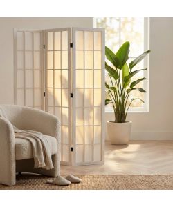 Cosma Separ� in Legno Pieghevole Bianco 170x40 cm Stile Country