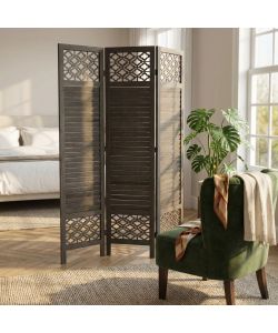 Cosma Separ� in Legno Pieghevole Nero 170x40x2 cm Stile Country
