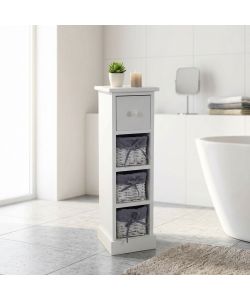 Cosma Mobiletto Angel 4 Cassetti Bianco in Legno 21x21x70 cm Shabby Chic