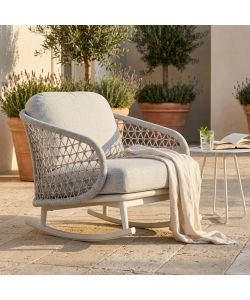 Cosma Poltrona Dondolo Seychelles 95x95cm Bianco Grigio Chiaro