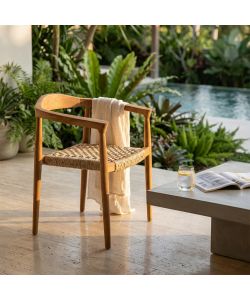 Cosma Poltrona Harvard in Teak Marrone con Braccioli 59x54x78 cm Boho