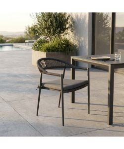 Cosma Poltrona Giardino Impilabile Antracite 57x58x76 cm con Cuscini