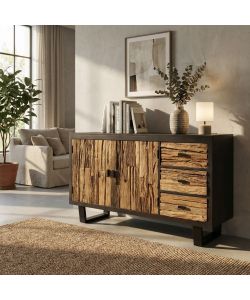 Cosma Mobile Zubin Marrone 160x40x85 cm in Legno e Metallo Fisso