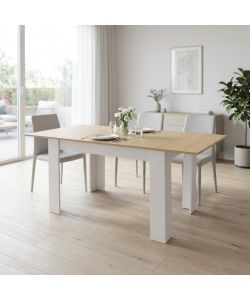 Cosma Tavolo Allungabile in Legno Bianco 120/160x80 cm Design Moderno