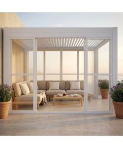 LATERALE POLICARBONATO 4M PERGOLA BIOCLIMATICA BIANCO RIGIDO 238H