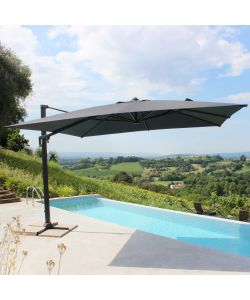 Cosma Ombrellone da giardino 4x4 mt con palo laterale Antracite