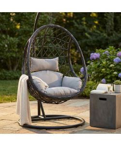 Cosma Dondolo Capraia Sospeso Giardino Nero 195x93x122 cm Wicker