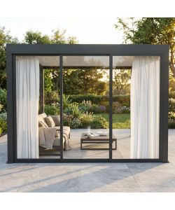 Pergola Bioclimatica Tenda Interno 3m Antracite Rettangolare Appendere Moderno