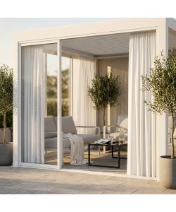 Pergola Bioclimatica - Tenda da Interno 4m Bianco per Pergola Bioclimatica Rettangolare