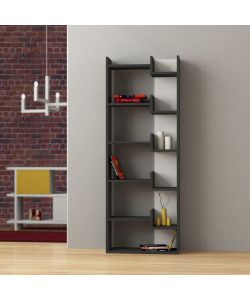 Libreria Oppa antracite bianco 60x162