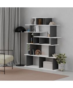 Libreria design Apollon bianco antracite