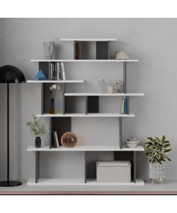 Libreria design Apollon bianco antracite