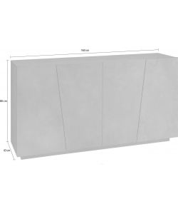 Credenza Vega Moderna 4 Ante 160 Battente Ardesia