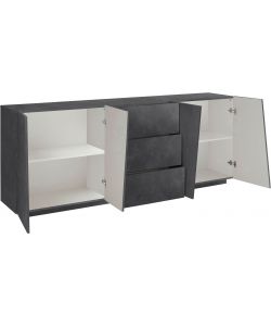 Credenza cucina soggiorno 220cm 2 vani 3 cassetti design ardesia Made in Italy