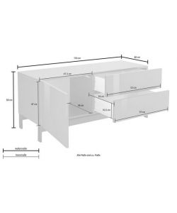 Porta Tv Moderno 1 Anta + 2 Cassetti Metis Bianco Lucido