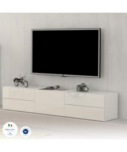 Porta Tv Moderno 1 Anta + 4 Cassetti Metis Antracite Laccato