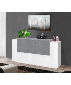 Credenza New Corona Moderna 2 Ante Battenti 2 Ante Battente Bianco Ardesia