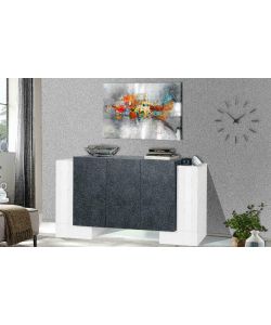 Credenza Pillon Moderna 2+3 Ante Battenti Bianco Report