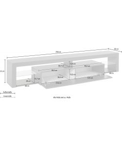 Porta Tv Lowboard 200 Essential Bianco Laccato 1 Ribalta