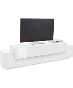 Porta Tv Corona Moderno 200 Bianco Lucido E Bianco Laccato