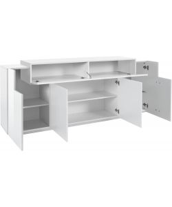 Credenza Corona Moderna 4 Ante Battente 1 Anta Ribalta Bianco E Bianco Laccato