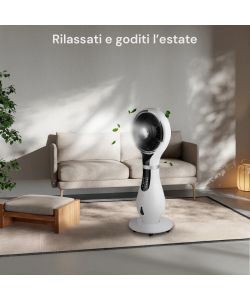 Ventilatore Combi 3in1 Umidificatore Antizanzare Ionizzatore con Telecomando e Timer Bianco - Dr. C